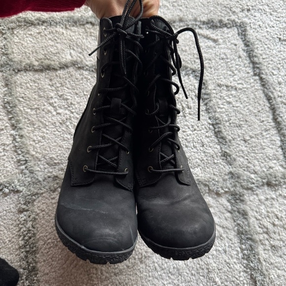 Timberland Tillston Mid Lace Up Boot black nubuck leather heels lug lace up 7.5 - Picture 5 of 14